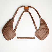 Lashasana brown vegan cactus leather holster, back view on white background