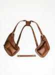 Lashasana brown vegan cactus leather holster, front view on white background