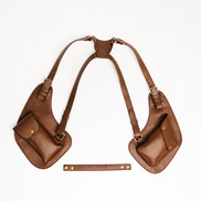 Lashasana brown vegan cactus leather holster, front view on white background