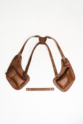 Lashasana brown vegan cactus leather holster, front view on white background