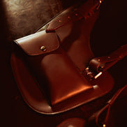 Close-up of cactus leather grain texture on the Lashasana holster